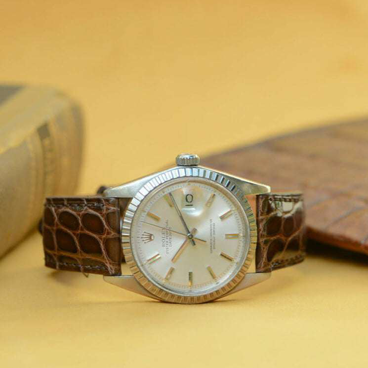 Custom round-scale alligator strap for Ladies Rolex Cellini (Multi-color) 8 brown round scale alligator leather strap for Rolex vintage watch