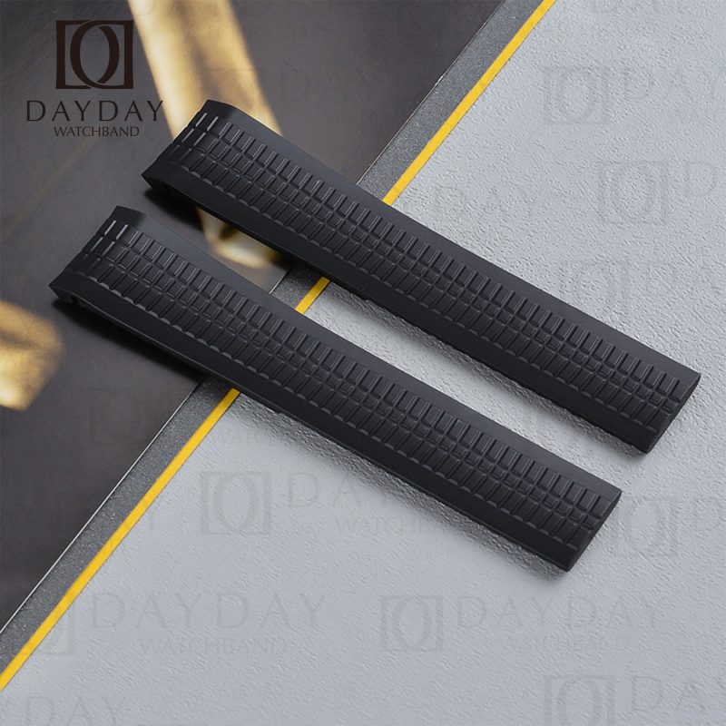 buy best black silicone rubber watch straps wristbands replacement 21mm for Patek Philippe Aquanaut 5167a 5168g 5164a men's watch aftermarket