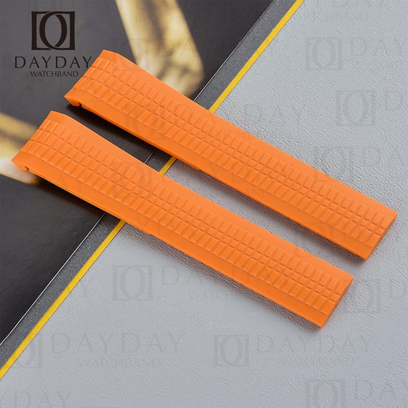 buy best orange silicone rubber watch straps wristbands replacement 21mm for Patek Philippe Aquanaut 5167a 5168g 5164a men's watch aftermarket