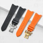 buy comfortable sweatproof brwon orange tropic rubber silicone watch band replacement for Patek Philippe Nautilus men’s watches 5711 5712 5726 5980 aftermarket