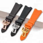 buy soft waterproof FKM orange blue green rubber watch strap band replacement for Patek Philippe Nautilus men’s watches 5711 5712 5726 5980 for sale aftermarket
