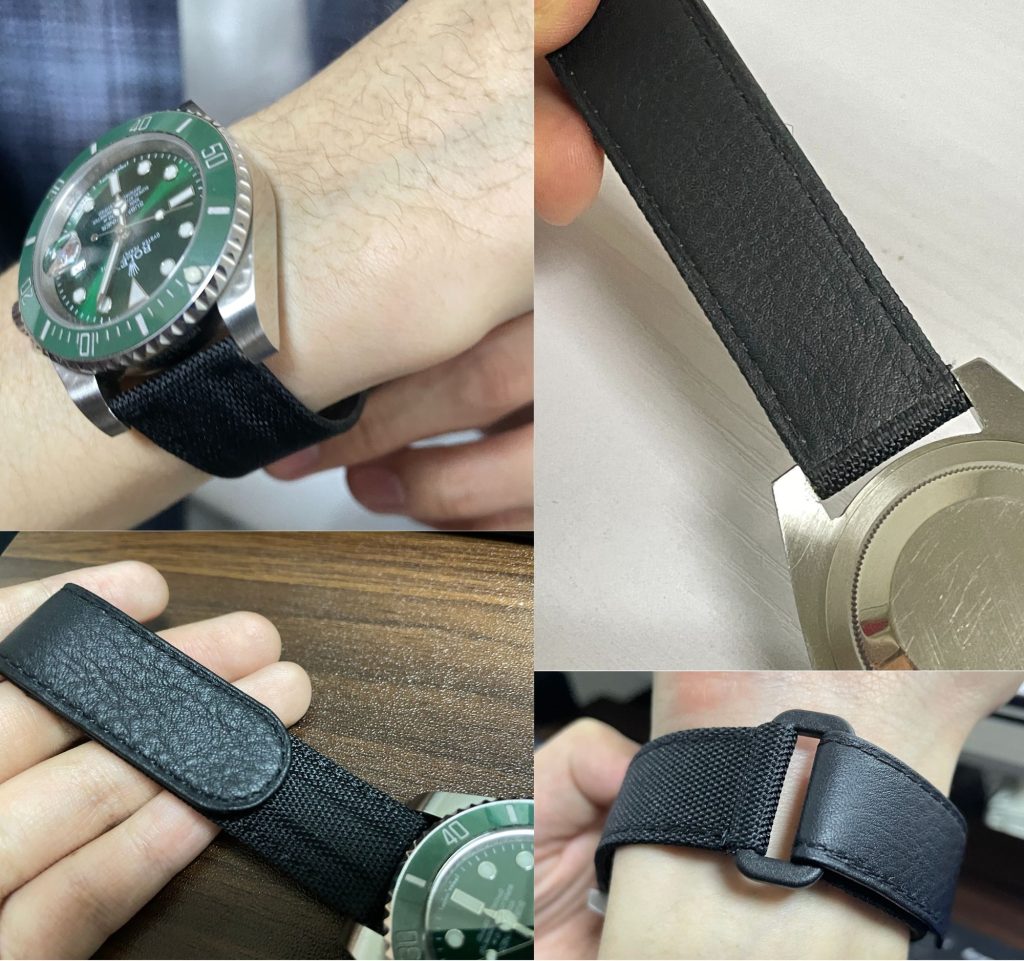 custom 18mm 20mm 22mm black Nylon canvas fabric velcro watch band wearing experican daydaywatchband for sale