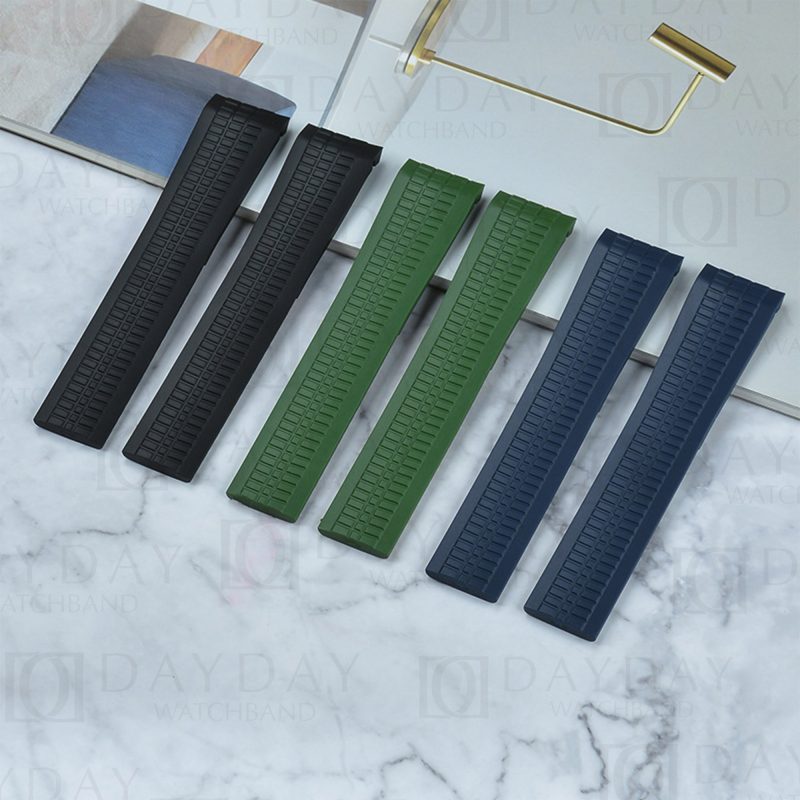 shop black green blue rubber tropic watch strap wrist bands replacement 19mm for Patek Philippe Aquanaut 5167a 5168g 5164a for sale