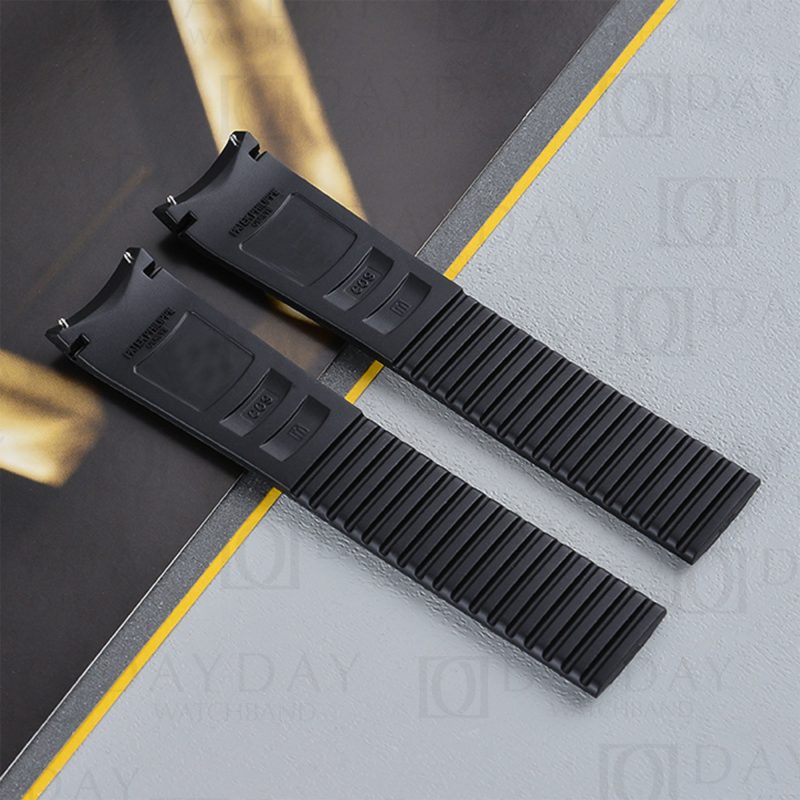 shop black rubber tropic watch strap wrist bands replacement 19mm for Patek Philippe Aquanaut 5167a 5168g 5164a for sale