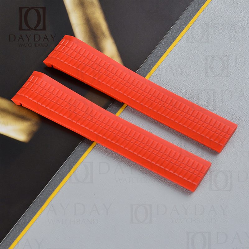 shop red rubber tropic watch strap wrist bands replacement 19mm for Patek Philippe Aquanaut 5167a 5168g 5164a for sale