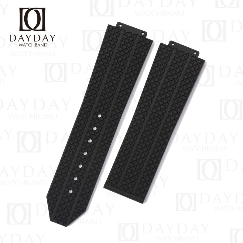 Buy Fluoro black rubber watch band replacement watch accessories for Hublot Big Bang 44mm men's watch for sale