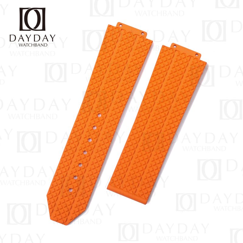 Buy Fluoro orange rubber watch band replacement watch accessories for Hublot Big Bang 44mm men's watch for sale