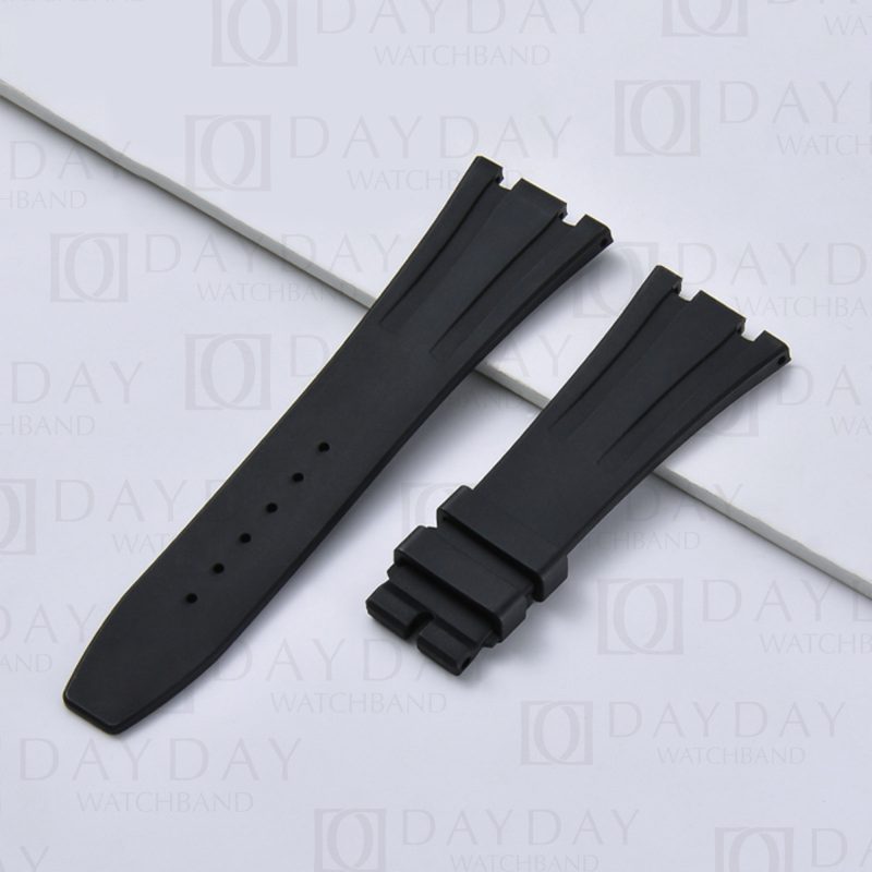 Buy Waterproof and sweatproof black FKM rubber watch band strap replacement Audemars Piguet Royal Oak 15300 15400 15500 26331 26320 26239 men's watch for sale