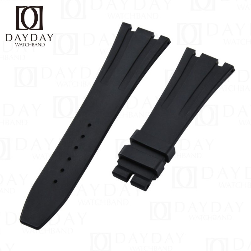 Buy Waterproof and sweatproof black FKM rubber watch band strap replacement Audemars Piguet Royal Oak 15300 15400 and more men's watch