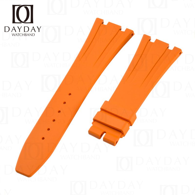 Buy Waterproof and sweatproof orange FKM rubber band strap replacement Audemars Piguet Royal Oak 15300 15400 15500 26331 26320 26239 men's watch for sale