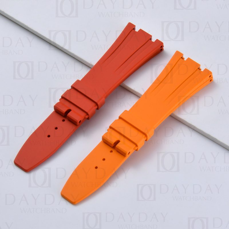 Buy Waterproof and sweatproof orange red FKM rubber watch band strap replacement Audemars Piguet Royal Oak 15300 15400 15500 26331 26320 26239 men's watch for sale