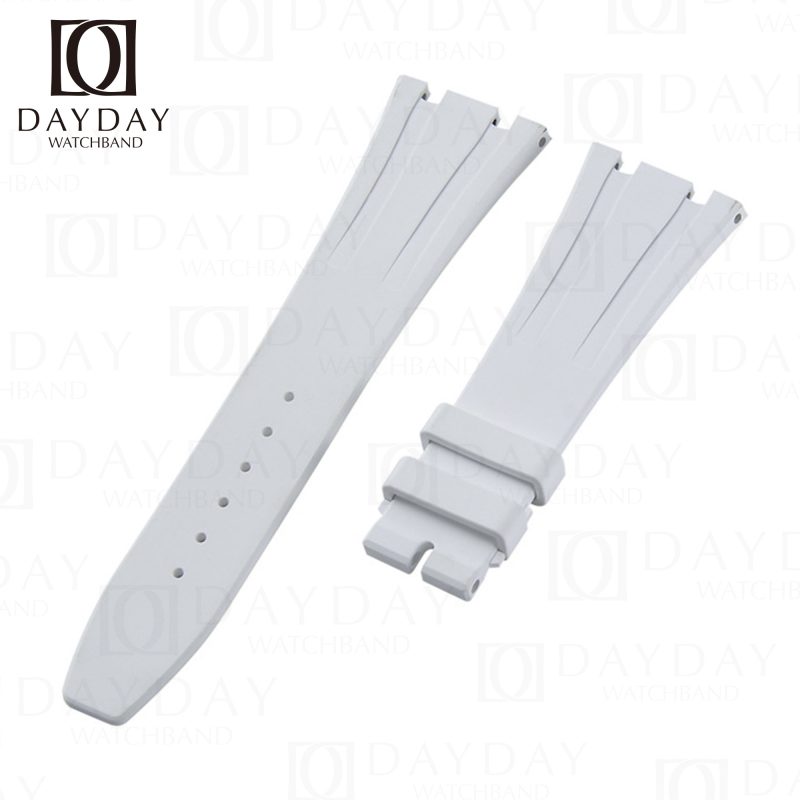 Buy Waterproof and sweatproof white FKM rubber band strap replacement Audemars Piguet Royal Oak 15300 15400 15500 26331 26320 26239 men's watch for sale