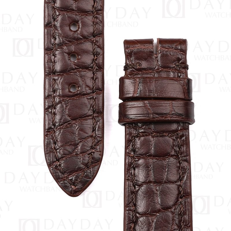 Buy bespoke brown custom round scale crocodile watch band replacement for cartier vendome must de for sale