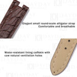 Buy bespoke brown custom round scale crocodile watch strap replacement for cartier vendome must de for sale