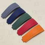 Buy best FKM Fluoro rubber red green dark blue grey orange watch strap replacement for Rolex Submariner, Daytona, Yacht Master, Sky Dweller, Datejust aftermarket (2)