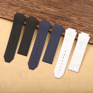 Buy black white dark blue rubber watch strap band replacement for original Hublot Classic Fusion automatic 42mm, 45mm mens watch for sale