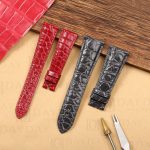 Buy handmade genuine red dark blue round scale crocodile leather strap replacement for Audemars Piguet AP Classic Day Date vintage men's and ladies watch