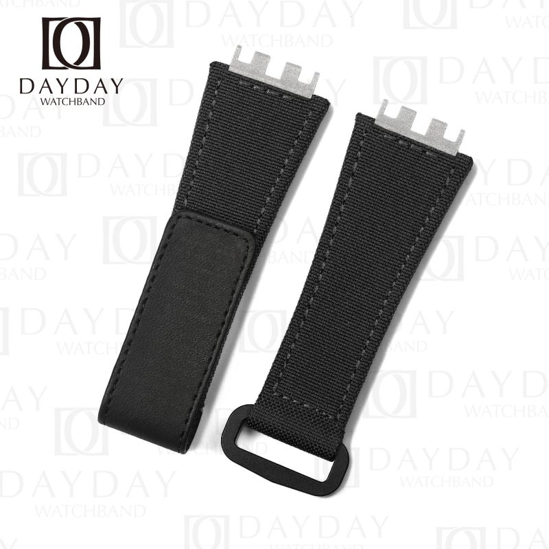 Buy personalized black canvas velcro watch band replacement watch accessories for Hublot Big Bang E 440 Connected E GEN3