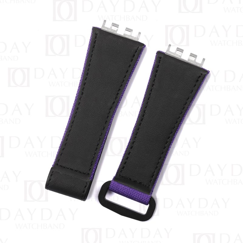 Buy personalized purple canvas velcro watch band replacement watch accessories for Hublot Big Bang E 440 Connected E GEN3