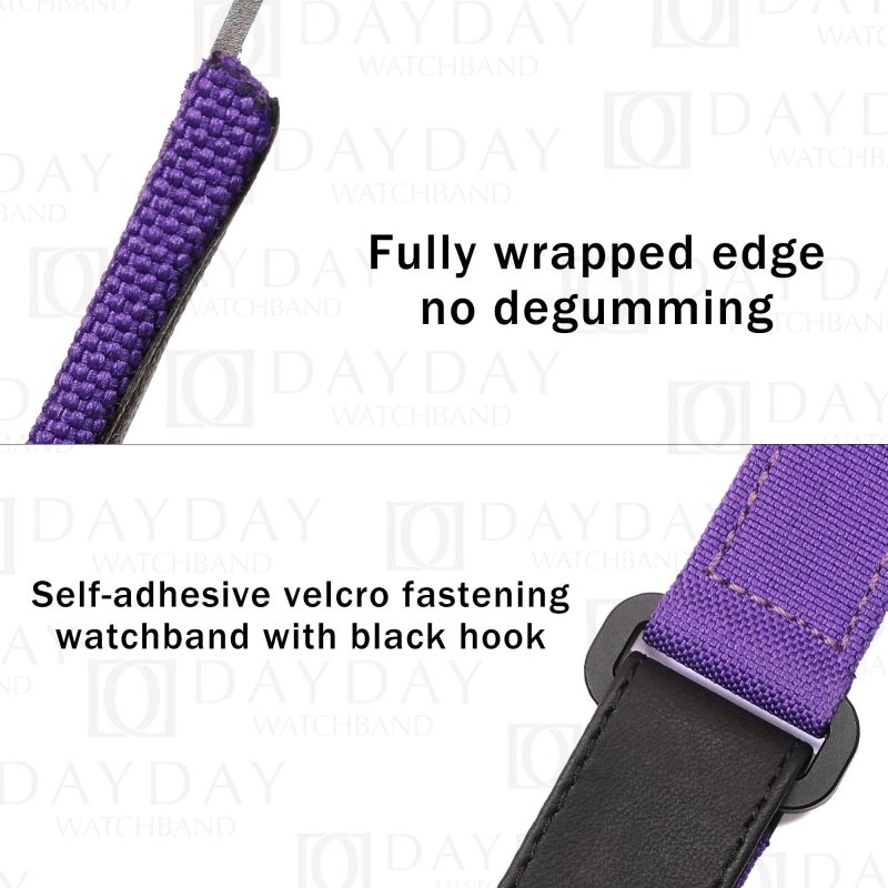 Buy personalized purple canvas velcro wrist band strap replacement watch accessories for Hublot Big Bang E 440 Connected E GEN3 smartwatch