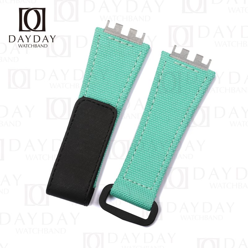 Buy personalized tiffany blue canvas velcro watch band replacement watch accessories for Hublot Big Bang E 440 Connected E GEN3