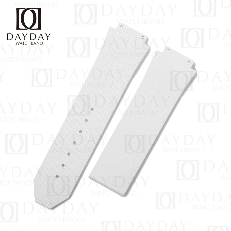 Buy white rubber watch strap replacement for original Hublot Classic Fusion automatic 42mm, 45mm mens watch aftermarket