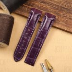 Custom bespoke purple alligator leather strap band replacement for Omega De Ville X2 423.53.37.50.01.001 men's watch (2)