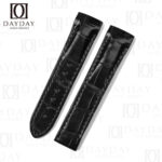 Custom handmade black alligator leather strap replacement for Omega De Ville X2 423.53.37.50.01.001 for sale