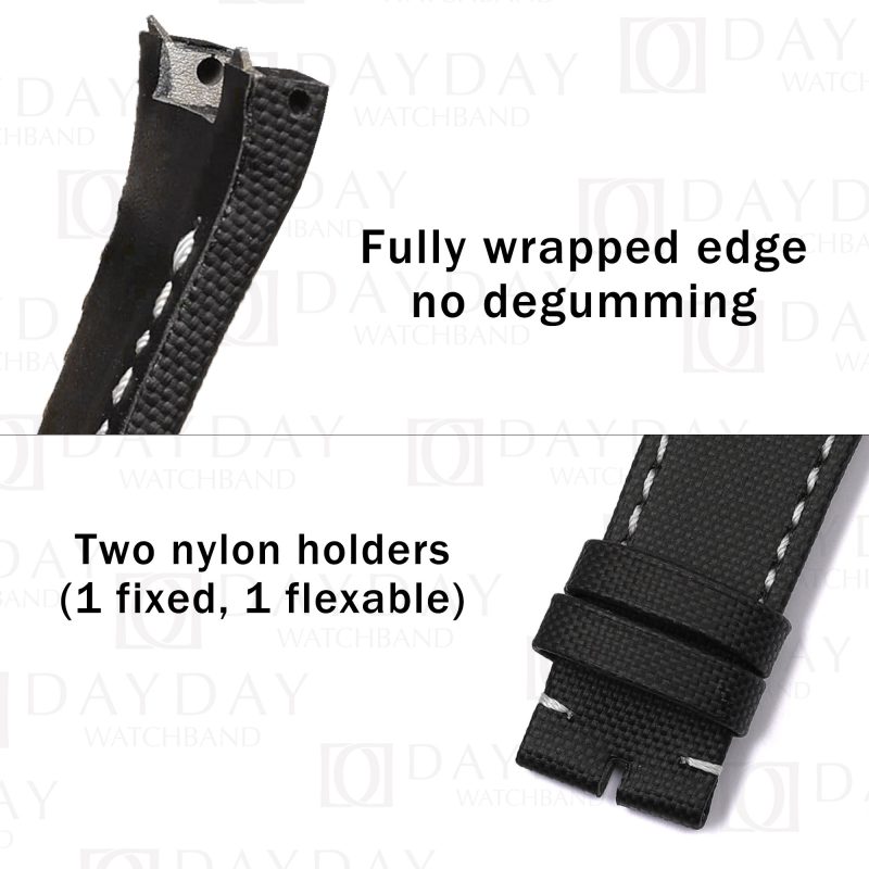 Custom handmade black nylon kevlar canvas oem bracelet belt for IWC Ingenieur AMG IW322703 black series ceramic fo sale