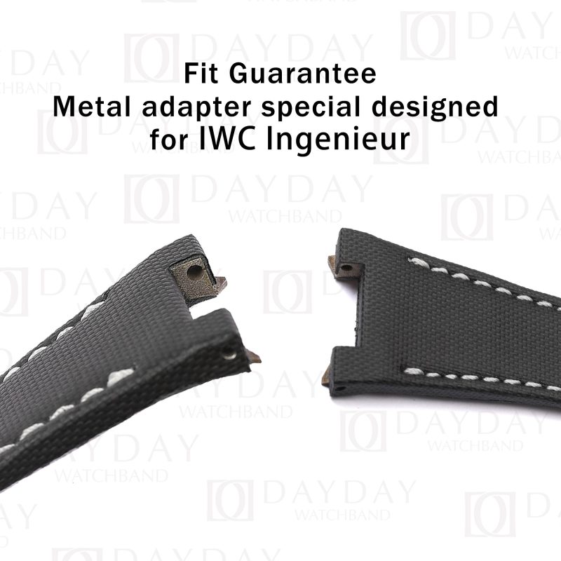 Custom handmade black nylon kevlar canvas oem watch straps bands for IWC Ingenieur AMG IW322703 black series ceramic fo sale