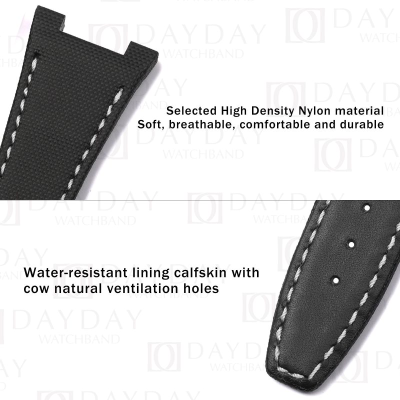 Custom handmade black nylon kevlar canvas oem watch straps for IWC Ingenieur AMG IW322703 black series ceramic fo sale