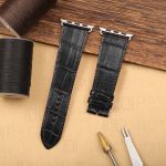 Daydaywatchband custom handmade belly scale alligator leather watch strap band replacement for Apples watch for sale