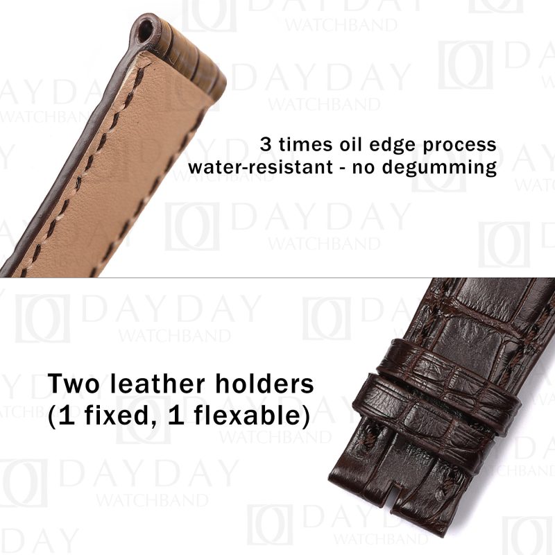 Personalized bespoke alligator leather watch strap replacement for PP Patek Grand Complications 5905R, Perpetual Calendar,World Timer aftermarket