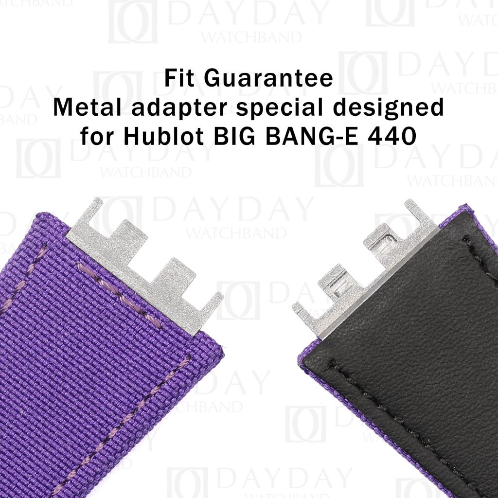 Shop Custom purple canvas velcro watch band replacement watch accessories for 2022 hublot Big Bang E 440 online
