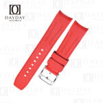 Shop red Fluoro rubber curved end watch strap band 18mm 20mm 21mm 22mm 24mm for Omega, Breitling, Rolex, Tudor, Hamilton, Seiko, Cartier