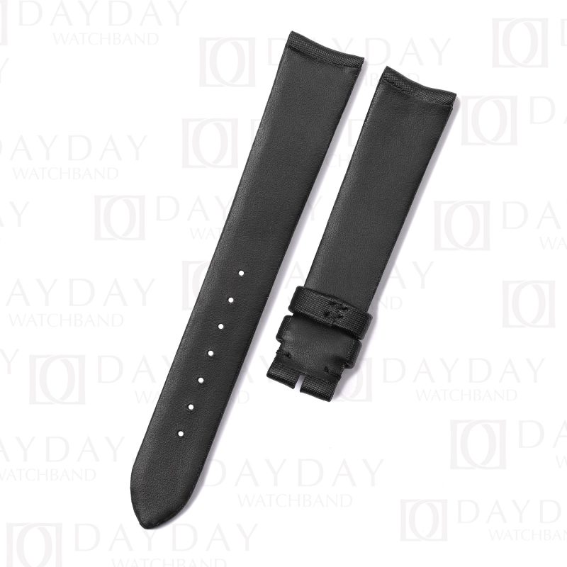 Buy curved end black satin watch bands wrist band replacement for Tudor, Rolex, Omega, Blancpain, and more watches aftermarket