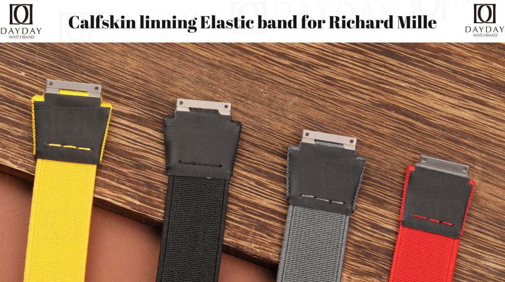 Calfskin bespoke custom leather watch strap belt replacement seamless fit for Richard Mille RM 27,67, 35,55 and men’s and women’s