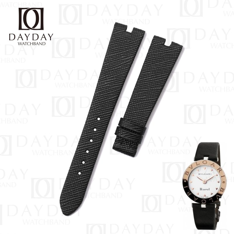 Custom black epsom leather watch straps replacement for Bvlgari B Zero1 bz22s d1888 men and ladies watch for sale (3)