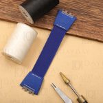 Custom blue elastic watch strap replacement for Hublot Spirit Of Big Bang 645 647, Black Magic, Titanium Ceramic, Meca 10, 42mm 45mm for sale