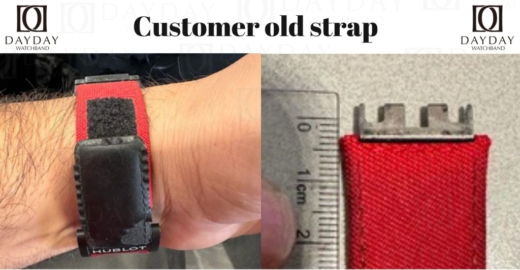 Daydaywatchband customer old red velcro strap replacement Hublot Big Bang e Smartwatch 42mm