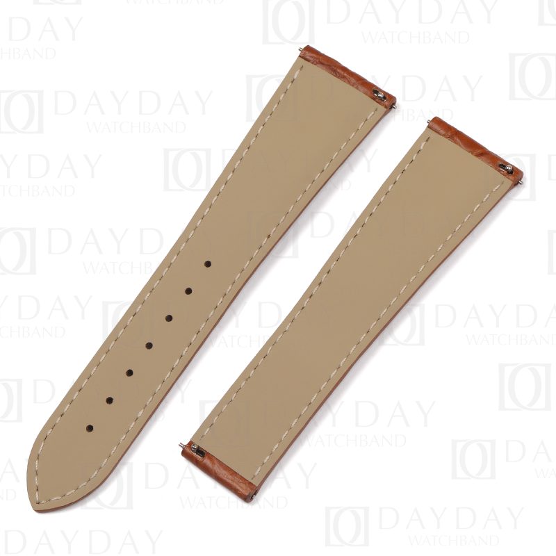 Daydaywatchband handmade genuine brown round scale alligator leather watch band wrist band for Cartier Tank men and ladies watch (2)