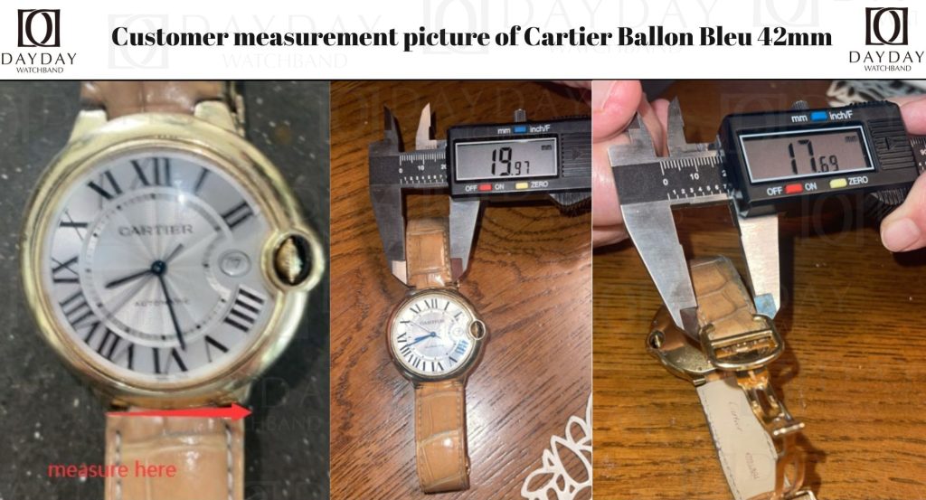 Daydaywatchband strap guide how to measure the strap lug size for Ballon Bleu de Cartier watch