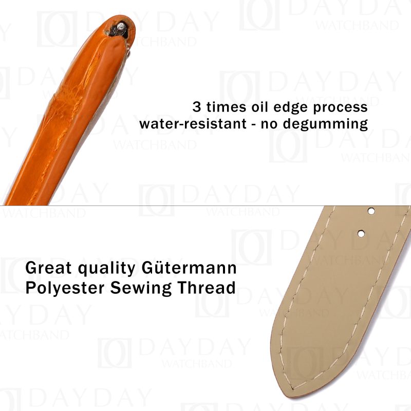 Genuine orange crocodile leather watch strap leather band replacement for Ballon Bleu de Cartier 28mm 33mm 36mm 42mm