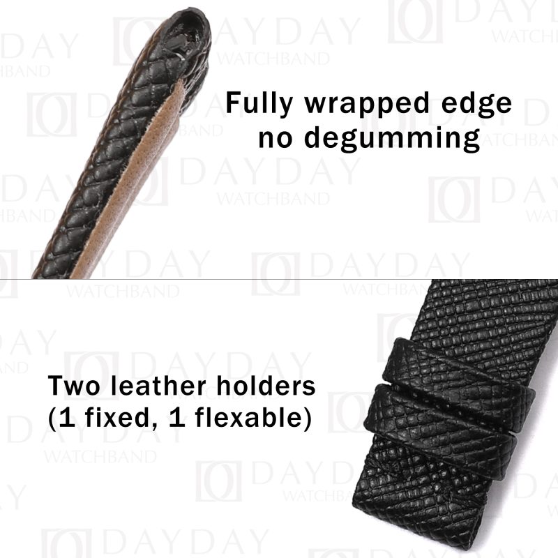 Handmade personalized black epsom leather watch bands belt replacement for Bvlgari B Zero1 bz22s d1888 aftermarket