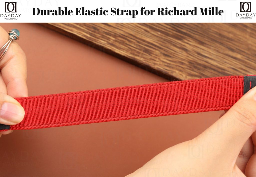 Unmatched Soft and Comfort red elastic watch straps bands replacement for Richard Mille RM 27,67, 35,55 and more models