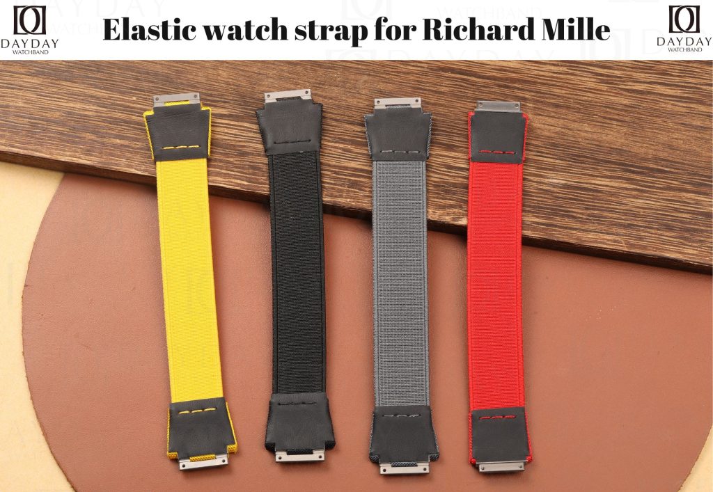 daydaywatchband custom yellow black grey red canvas fabric watch straps replacement review for Richard Mille (2)
