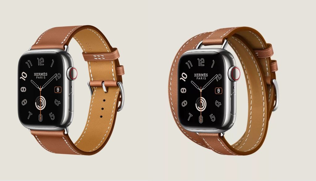 Apple Watch X Hermès single tour and double tour leather watch strap