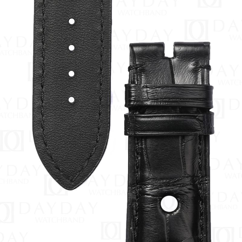 Buy Custom handmade Black alligator leather watch strap tire watch band replacement for Chopard 1000 Miglia Mille Miglia (3)