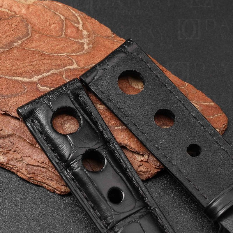 Buy Custom handmade Black alligator leather watch strap tire watch bands replacement for Chopard 1000 Miglia Mille Miglia (2)