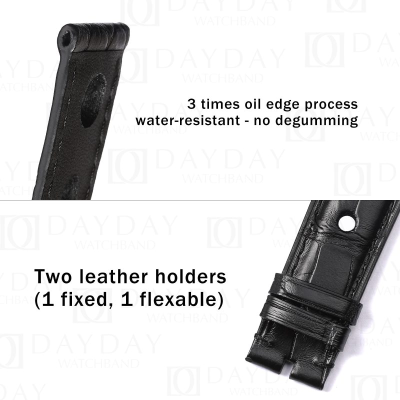 Buy Custom handmade Black alligator leather watch strap tire watch bands replacement for Chopard 1000 Miglia Mille Miglia (3)